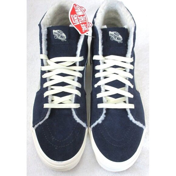 Vans Men\'s Sk8-Hi Cozy Hug Lined Parisian Night Blue White shoes Sizes NIB